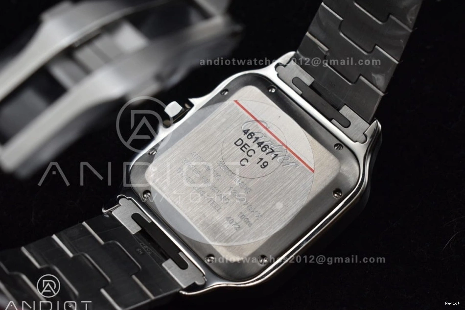 MIYOTA 1:1 Cartier Black Best 40mm on Dial SS Santos Gray Edition 9015 SS de Bezel Bracelet BVF 0401